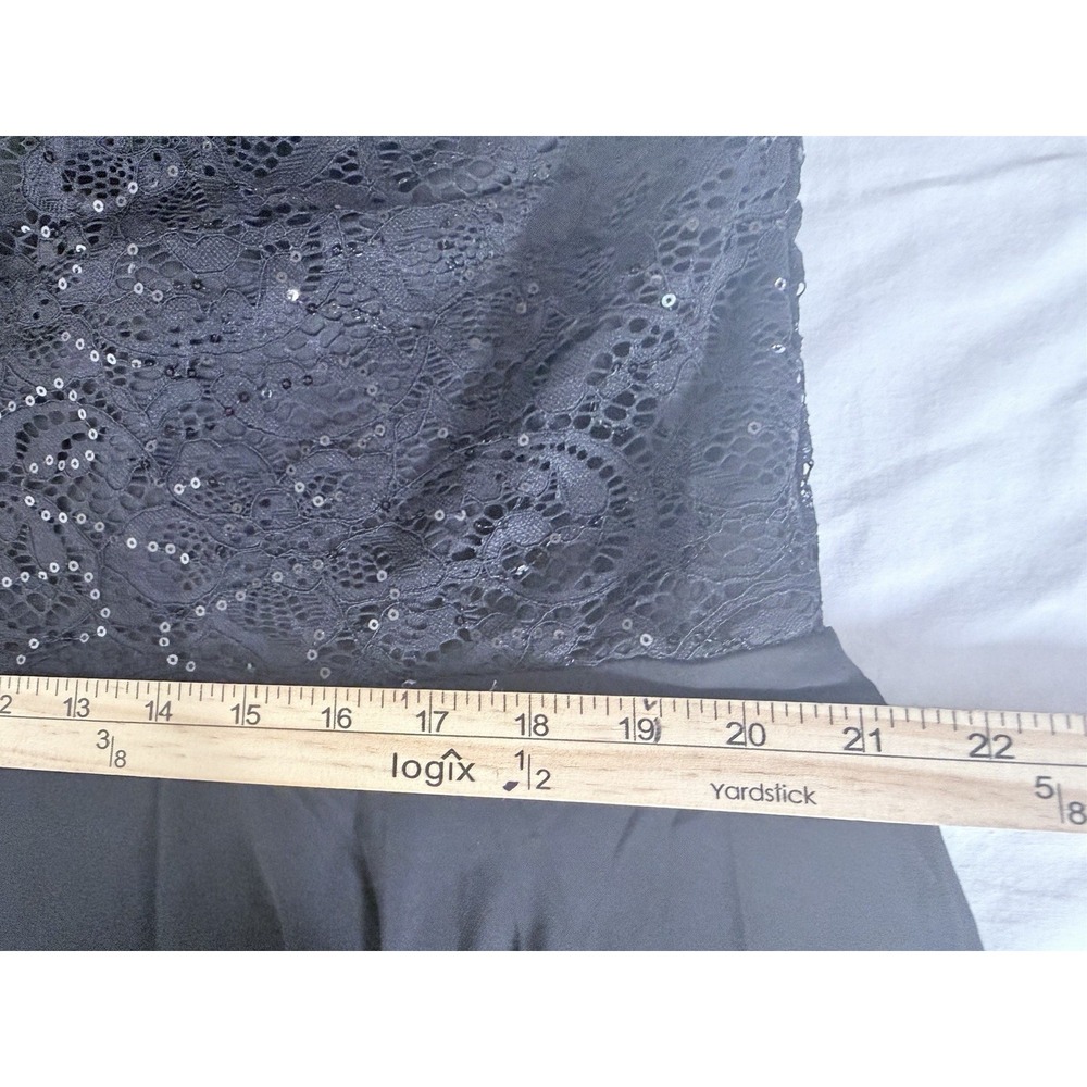 Black Sequin Lace‎ Dress Womens 3XL High Low Romantic Coquette Party Cocktail - Picture 10 of 11
